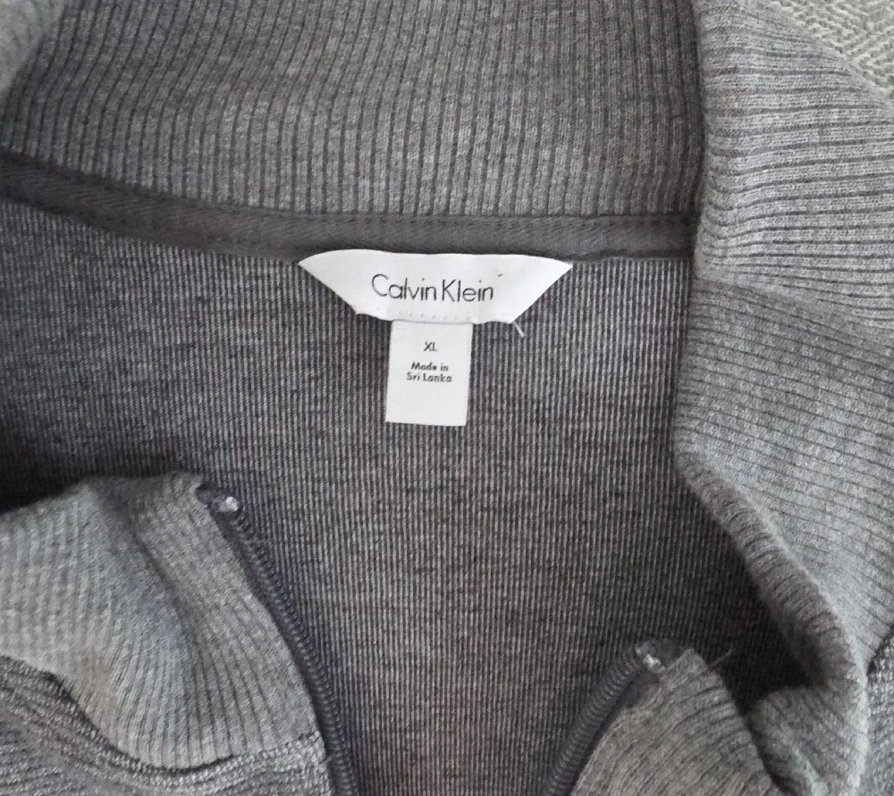 Calvin Klein Heather Gray Zip-Up Sweatshirt Size XL Never Worn